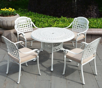 Белый стол из литого алюминия Gera 100 White